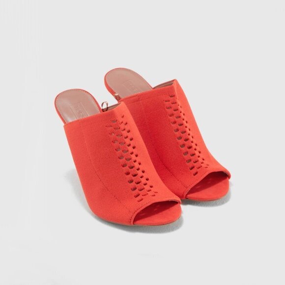 NWOT Topshop orange red stretch heeled mules EU40 - Picture 2 of 16